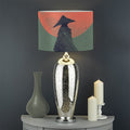 Red Moon Samurai Print Drum Lamp Shade
