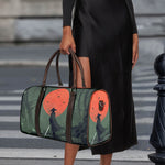 Red Moon Samurai Print Duffle Bag