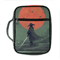 Red Moon Samurai Print Front Pocket Bible Bag