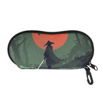 Red Moon Samurai Print Glasses Case