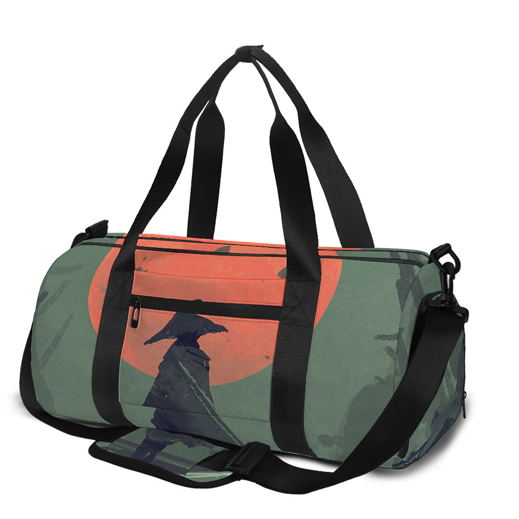 Red Moon Samurai Print Gym Bag