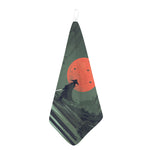 Red Moon Samurai Print Hand Towel