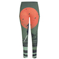Red Moon Samurai Print High-Waisted Pocket Leggings