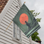 Red Moon Samurai Print House Flag