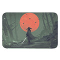 Red Moon Samurai Print Indoor Door Mat