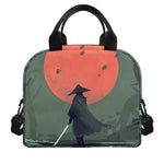 Red Moon Samurai Print Insulated Lunch Bag