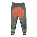 Red Moon Samurai Print Jogger Pants