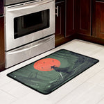 Red Moon Samurai Print Kitchen Mat