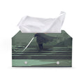 Red Moon Samurai Print Leather Tissue Box Cover