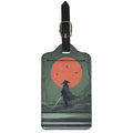 Red Moon Samurai Print Luggage Tag