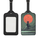 Red Moon Samurai Print Luggage Tag