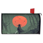 Red Moon Samurai Print Mailbox Cover
