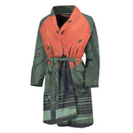 Red Moon Samurai Print Men's Bathrobe