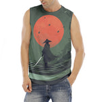 Red Moon Samurai Print Men's Fitness Tank Top