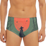 Red Moon Samurai Print Men's Triangle Swim Briefs