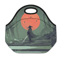 Red Moon Samurai Print Neoprene Lunch Bag