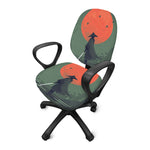 Red Moon Samurai Print Office Chair Cover