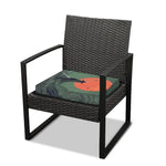 Red Moon Samurai Print Outdoor Seat Cushion Cover