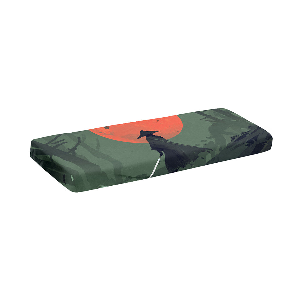 Red Moon Samurai Print Piano Keyboard Cover