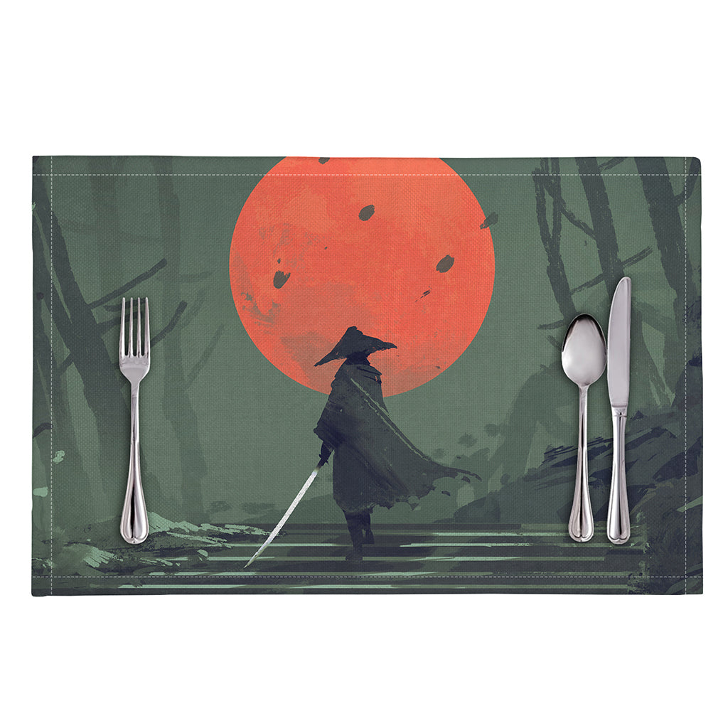 Red Moon Samurai Print Placemat