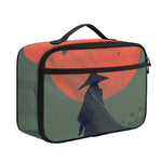 Red Moon Samurai Print Portable Lunch Bag