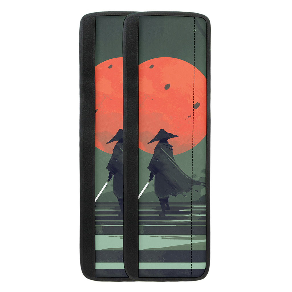 Red Moon Samurai Print Refrigerator Handle Covers