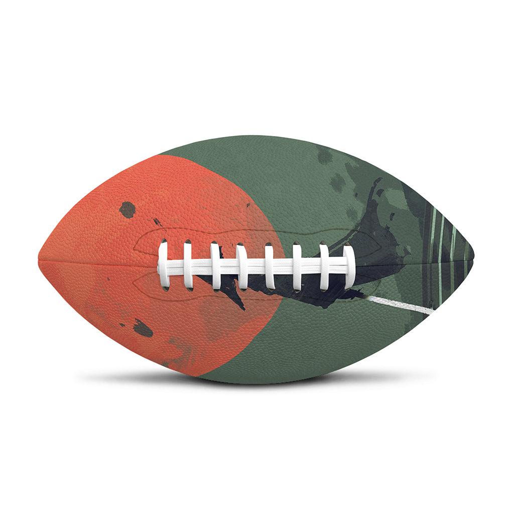 Red Moon Samurai Print Rugby Ball