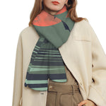 Red Moon Samurai Print Scarf