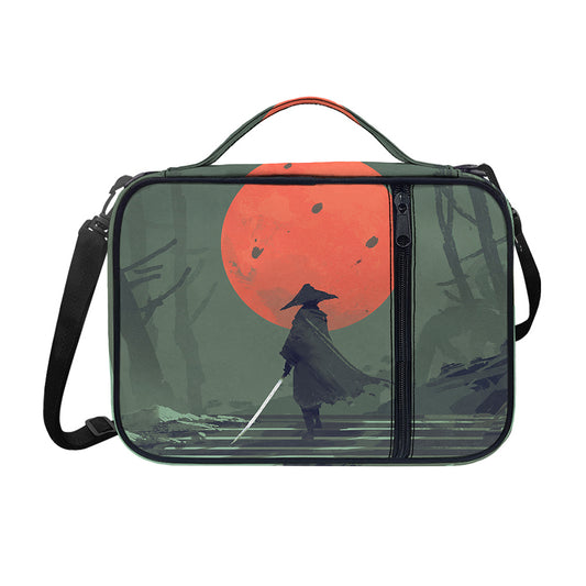 Red Moon Samurai Print Shoulder Strap Bible Bag