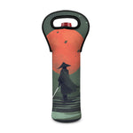 Red Moon Samurai Print Single Neoprene Wine Tote