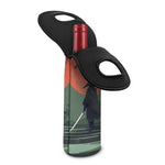 Red Moon Samurai Print Single Neoprene Wine Tote