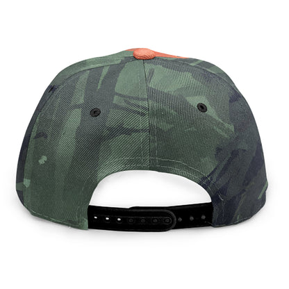 Red Moon Samurai Print Snapback Cap