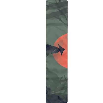 Red Moon Samurai Print Table Runner