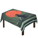 Red Moon Samurai Print Tablecloth