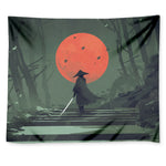 Red Moon Samurai Print Tapestry