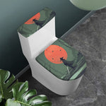 Red Moon Samurai Print Toilet Lid And Tank Cover Set