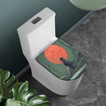 Red Moon Samurai Print Toilet Lid Cover