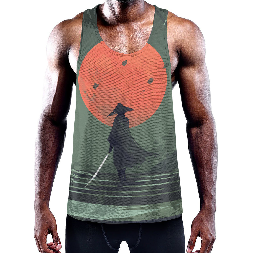 Red Moon Samurai Print Training Tank Top