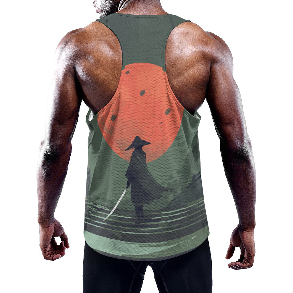 Red Moon Samurai Print Training Tank Top