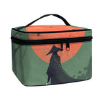 Red Moon Samurai Print Travel Makeup Bag