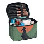 Red Moon Samurai Print Travel Makeup Bag