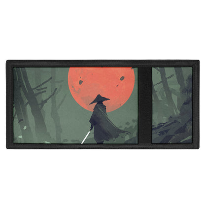 Red Moon Samurai Print Trifold Wallet
