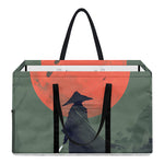 Red Moon Samurai Print Utility Tote Bag