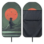 Red Moon Samurai Print Waterproof Car Seat Cover