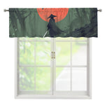 Red Moon Samurai Print Window Valance