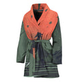 Red Moon Samurai Print Women's Bathrobe
