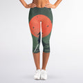 Red Moon Samurai Print Women's Capri Leggings