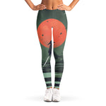 Red Moon Samurai Print Women's Leggings