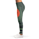 Red Moon Samurai Print Women's Leggings
