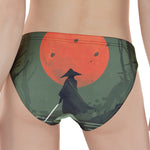 Red Moon Samurai Print Women's Panties